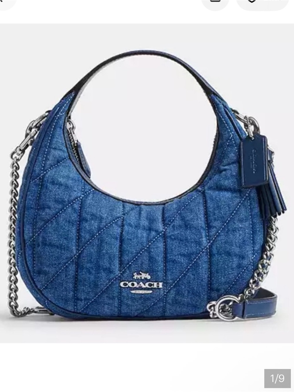 Coach Carmen Denim Quilted Mini Bag
